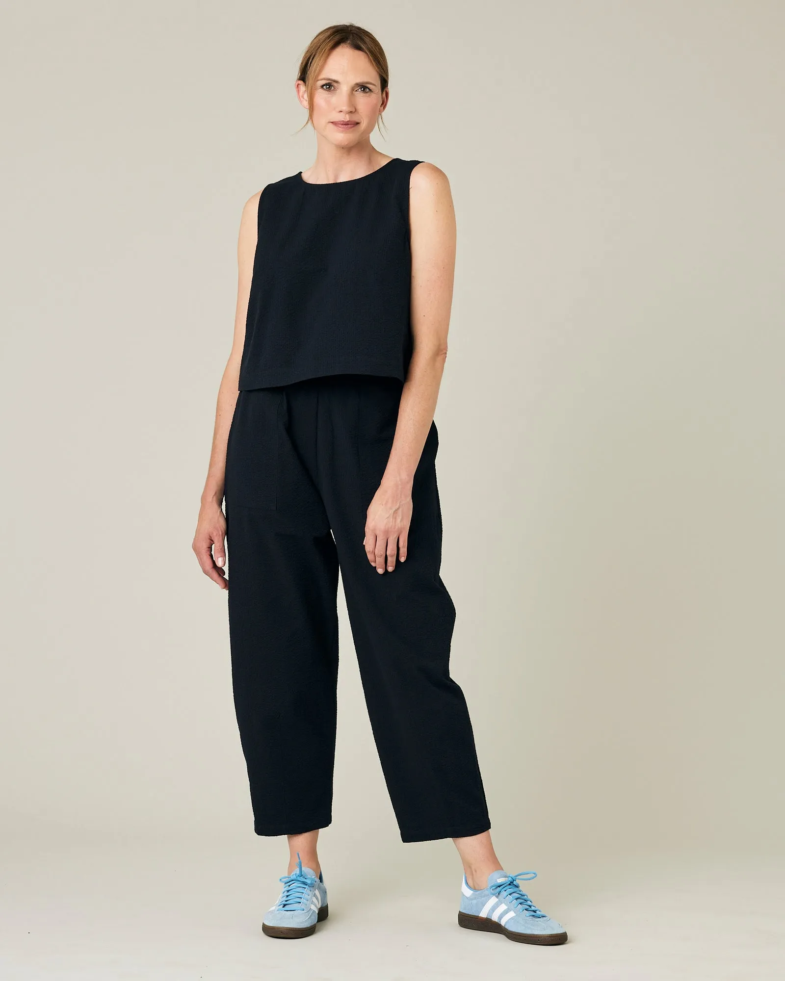 Huxley Black Seersucker Trousers