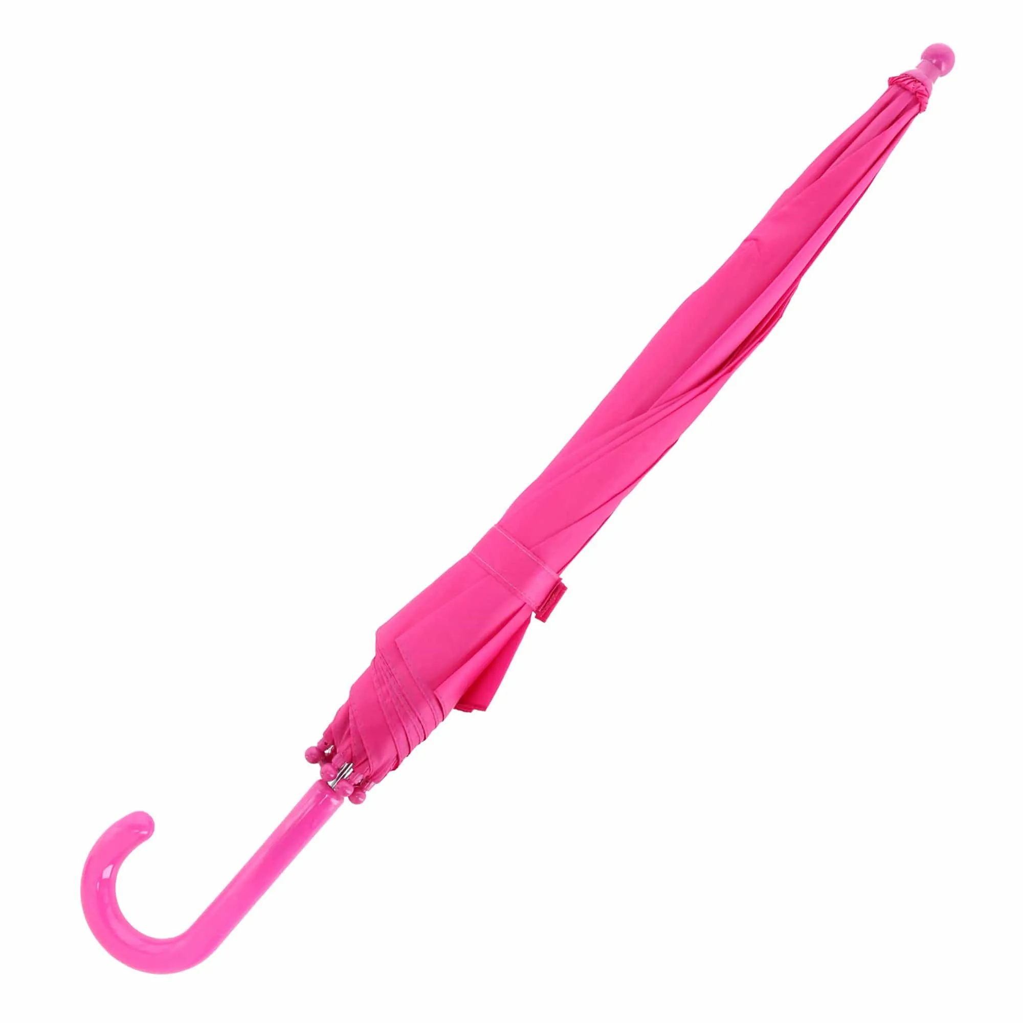 iRain Kid's Solid Color Stick Umbrella with Hook Handle