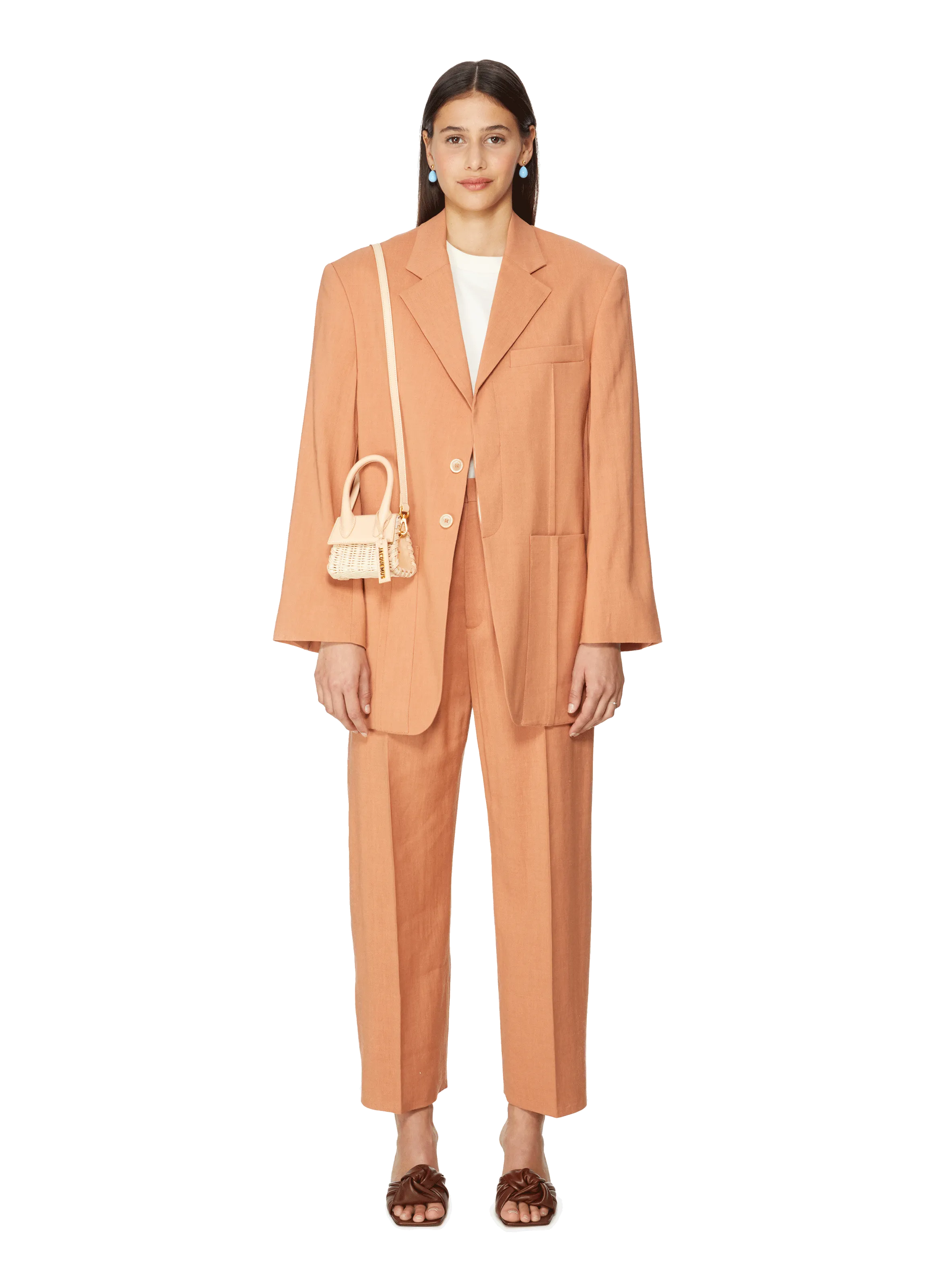 JACQUEMUS  La Veste dHomme hemp and virgin wool blend jacket - Orange