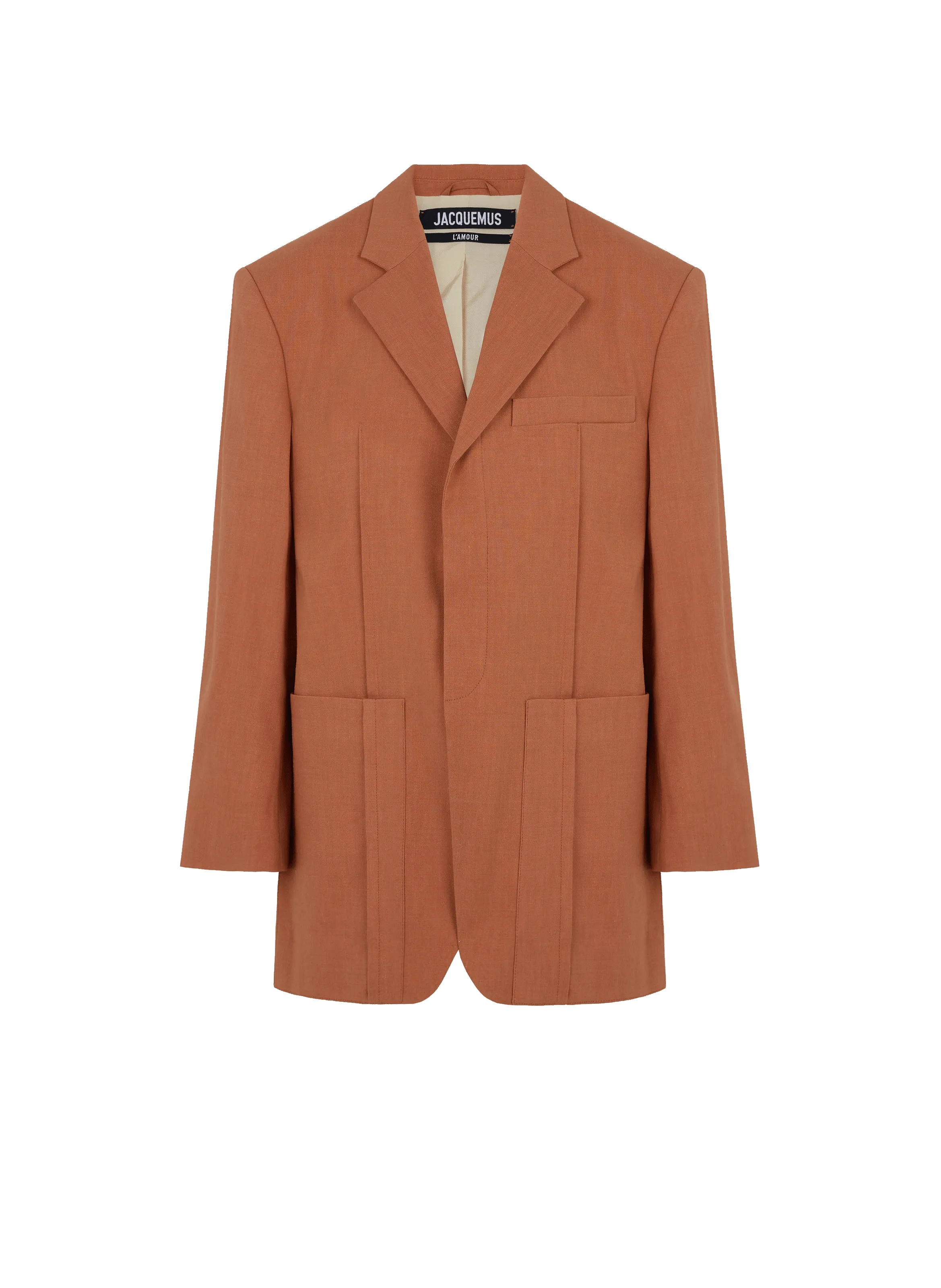 JACQUEMUS  La Veste dHomme hemp and virgin wool blend jacket - Orange