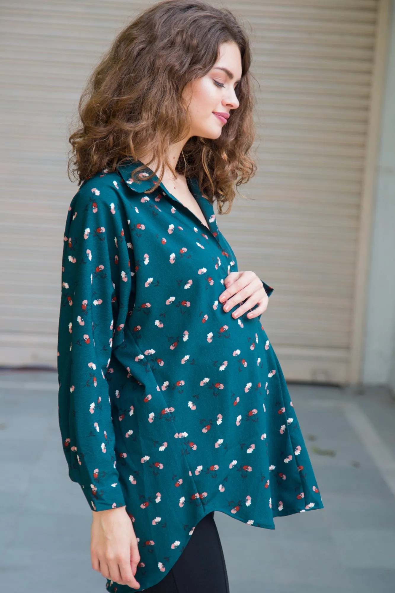 Jade Floral Maternity Top