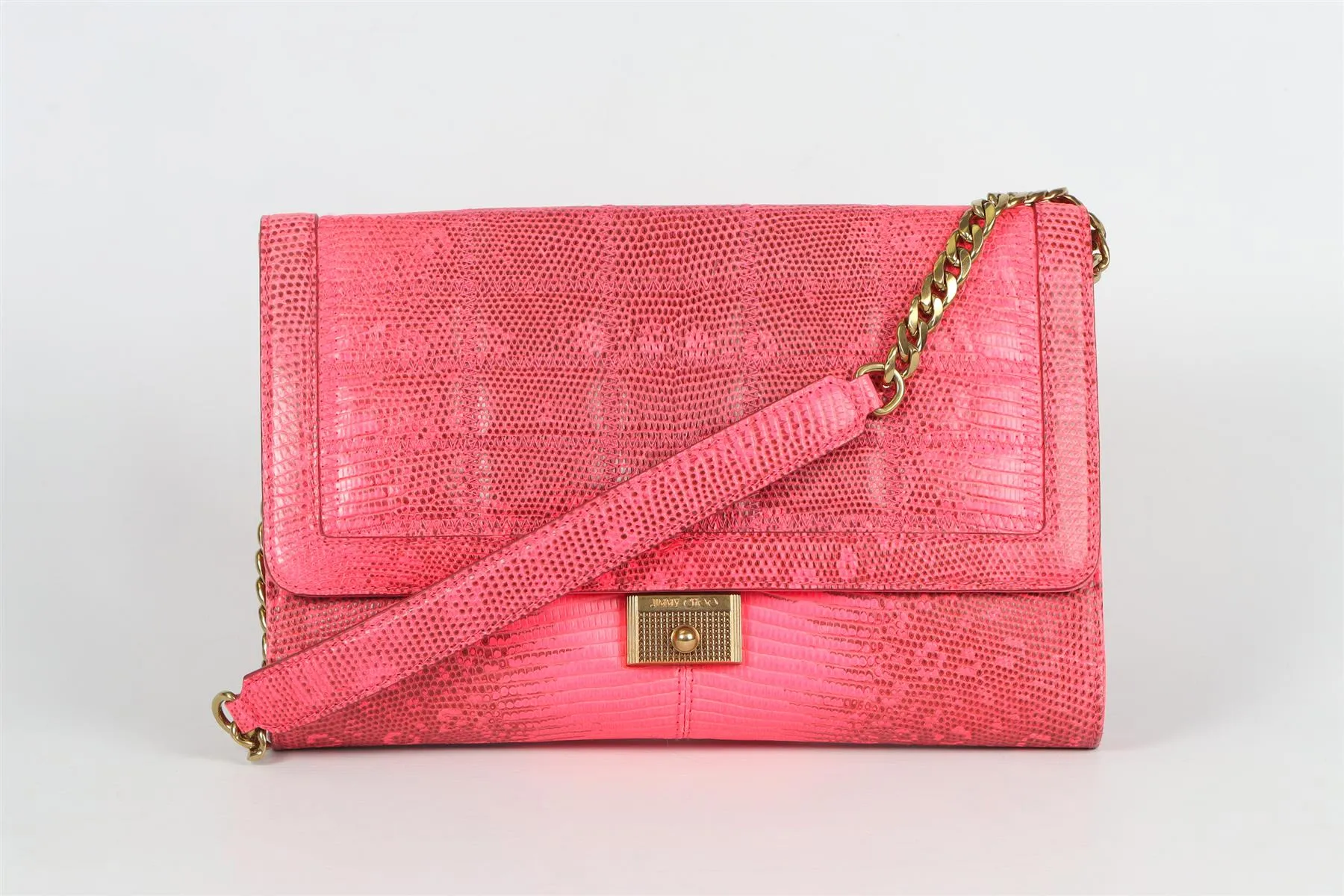 JIMMY CHOO SNAKE EFFECT SHOULDER BAG