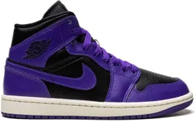 Jordan 1 Mid Black Purple sneakers