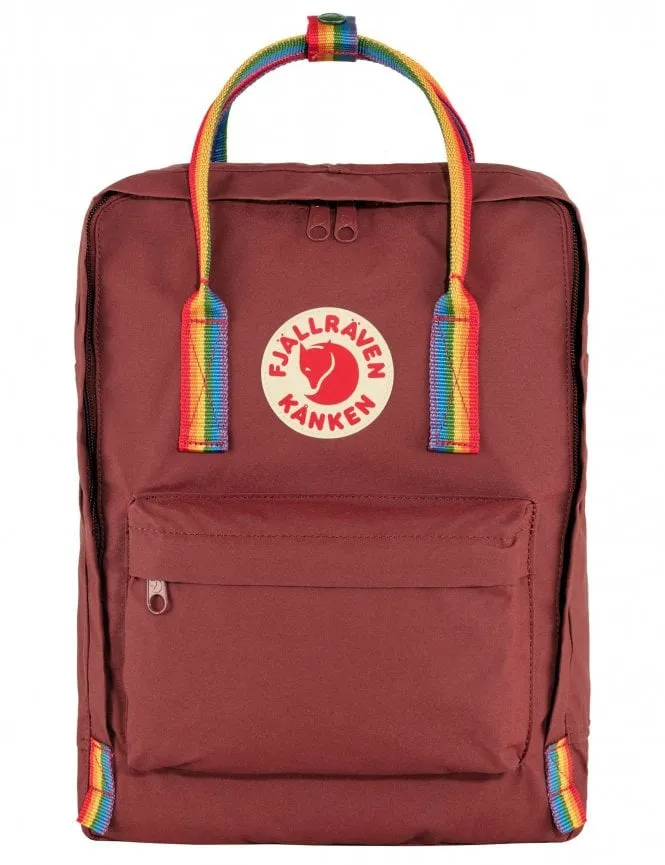 Kanken Classic Rainbow Backpack - Ox Red-Rainbow Pattern