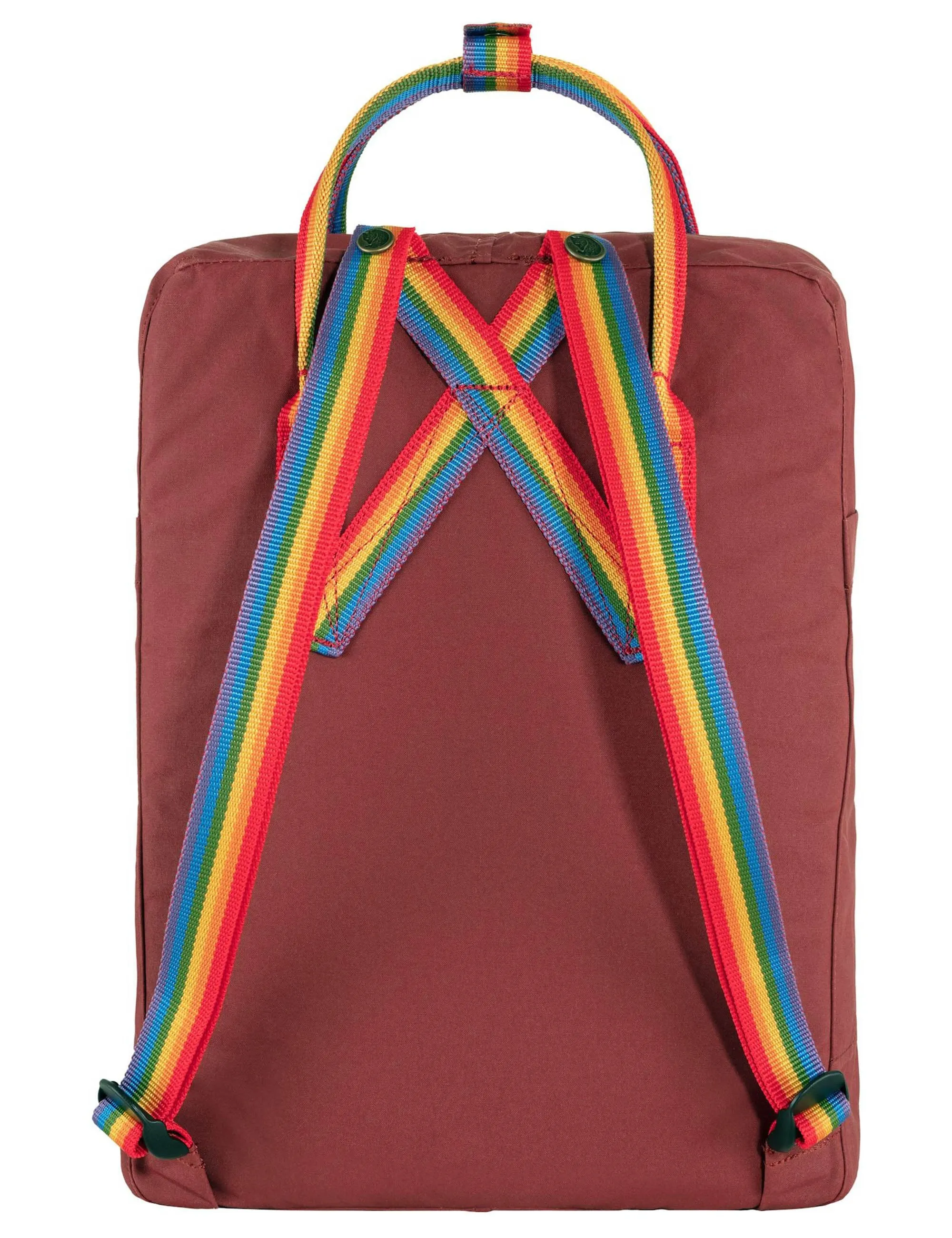 Kanken Classic Rainbow Backpack - Ox Red-Rainbow Pattern