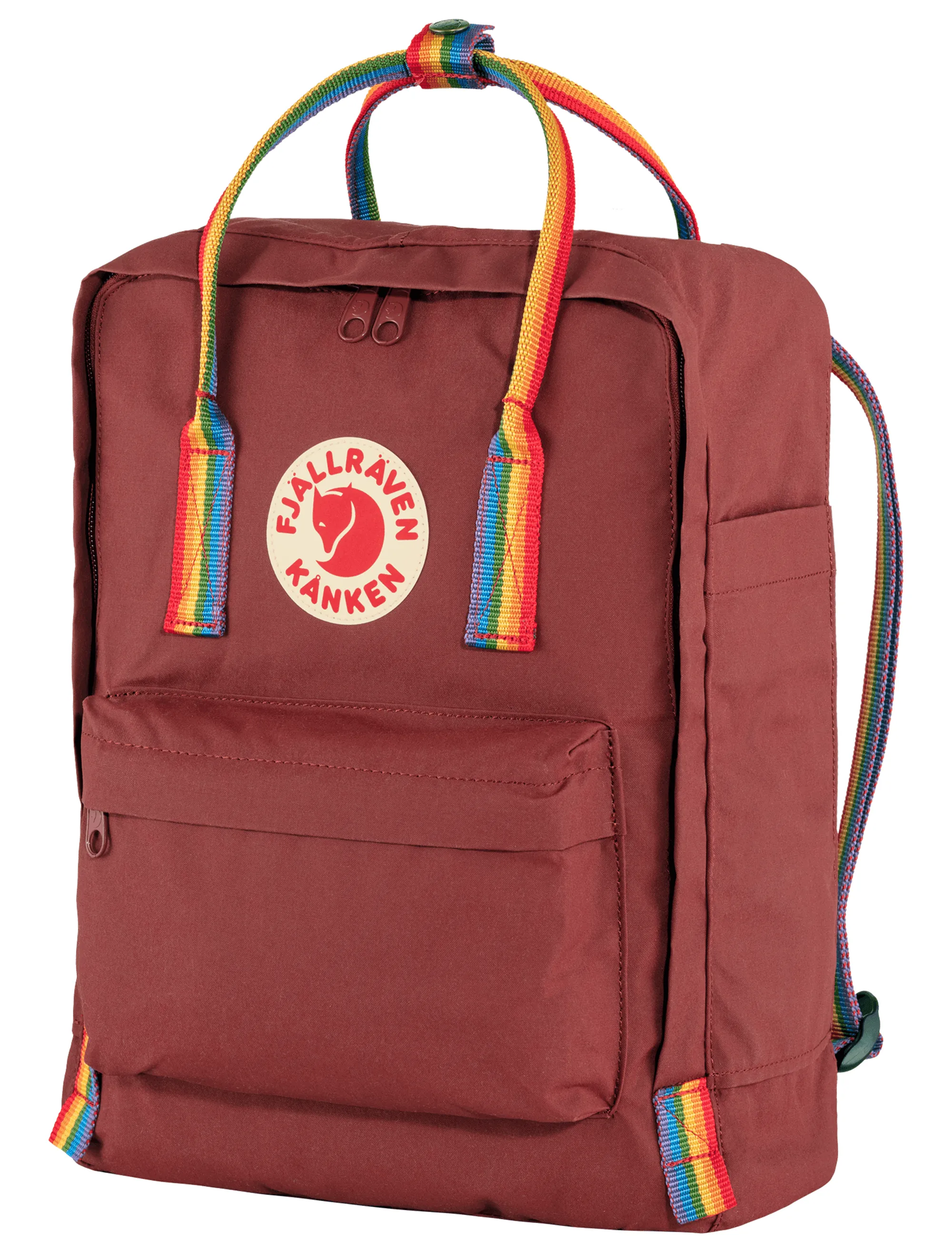 Kanken Classic Rainbow Backpack - Ox Red-Rainbow Pattern