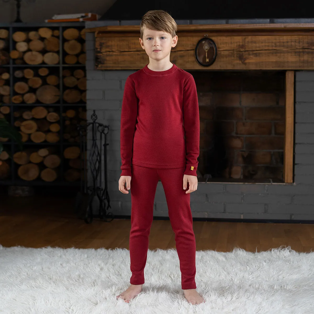 Kids' 250 Thermal Long Sleeve Crew Royal Cherry