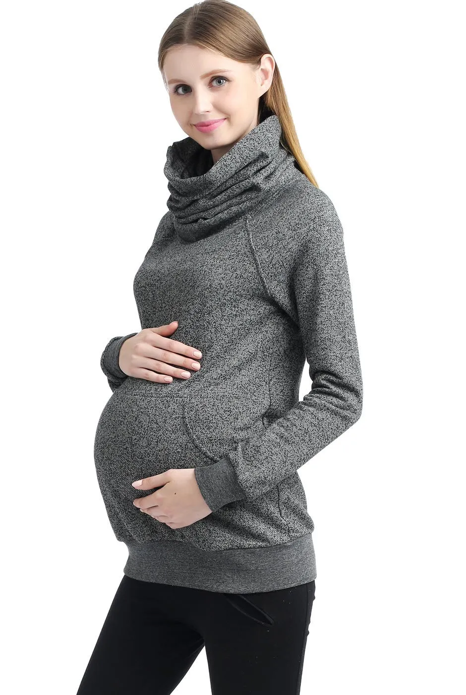 Kimi + Kai Maternity Thea Zip Collar Sweatshirt