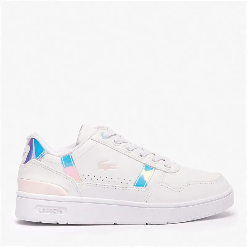 Lacoste Kids T-Clip Trainers White/Light Pink