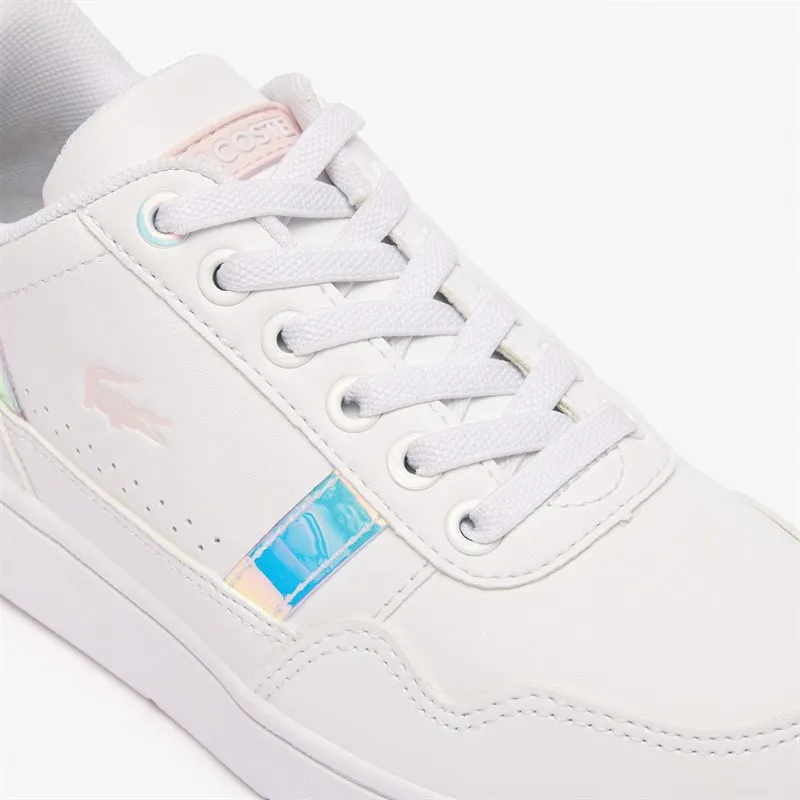 Lacoste Kids T-Clip Trainers White/Light Pink