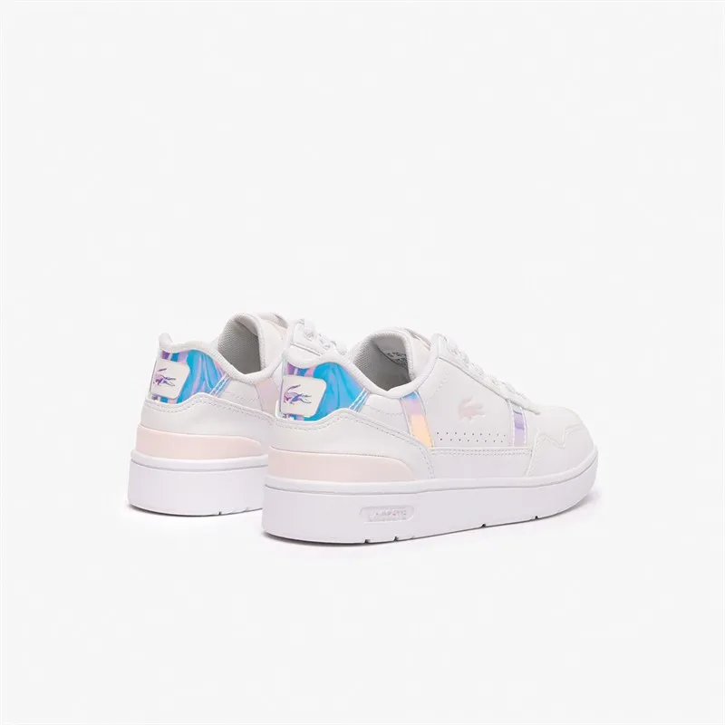 Lacoste Kids T-Clip Trainers White/Light Pink