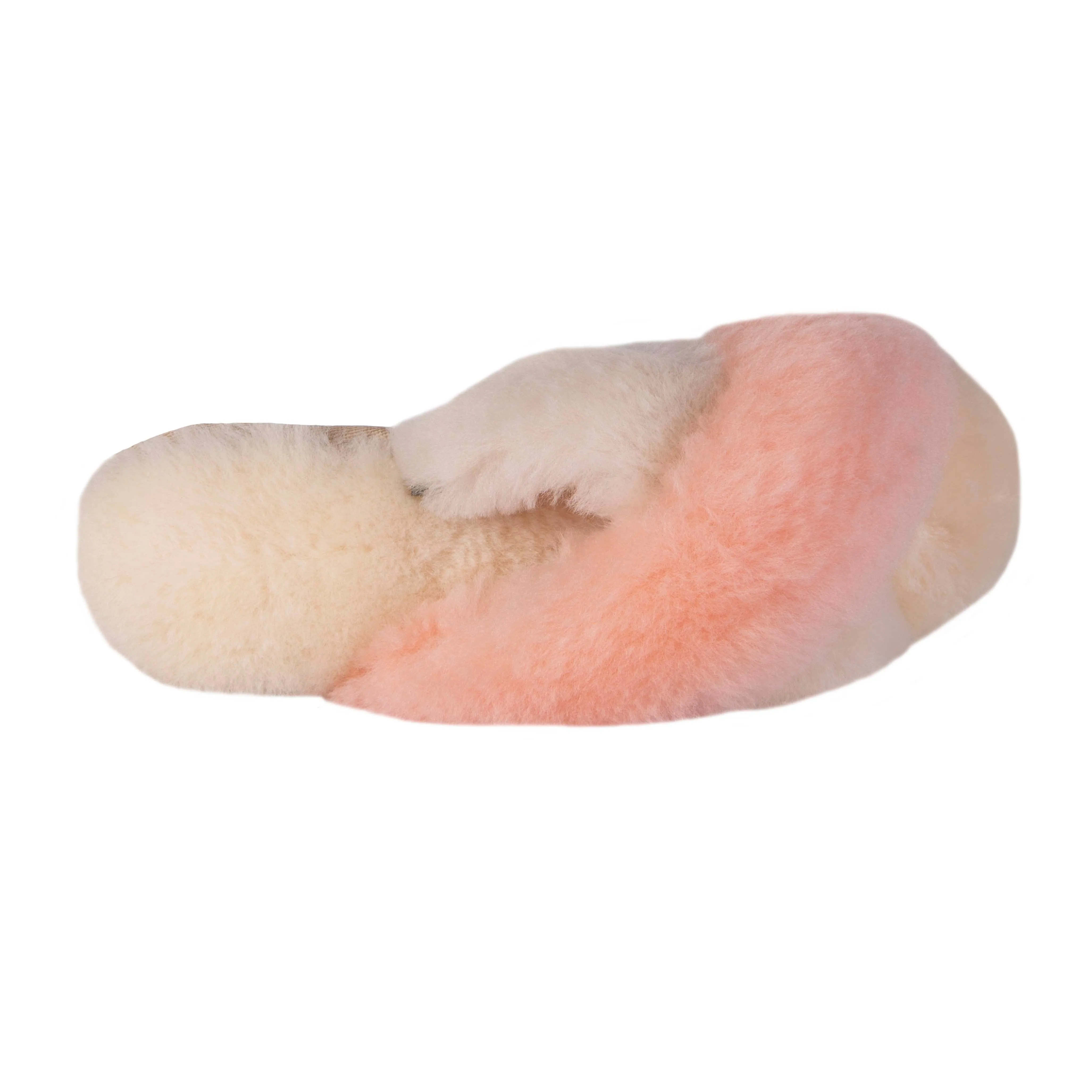 Ladies Duo-Tone Emma Sheepskin Slipper Cream/Peach