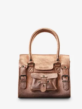 leather shoulder bag for woman Pink,Gold - LeRive Gauche - S Rose Gold | PAUL MARIUS