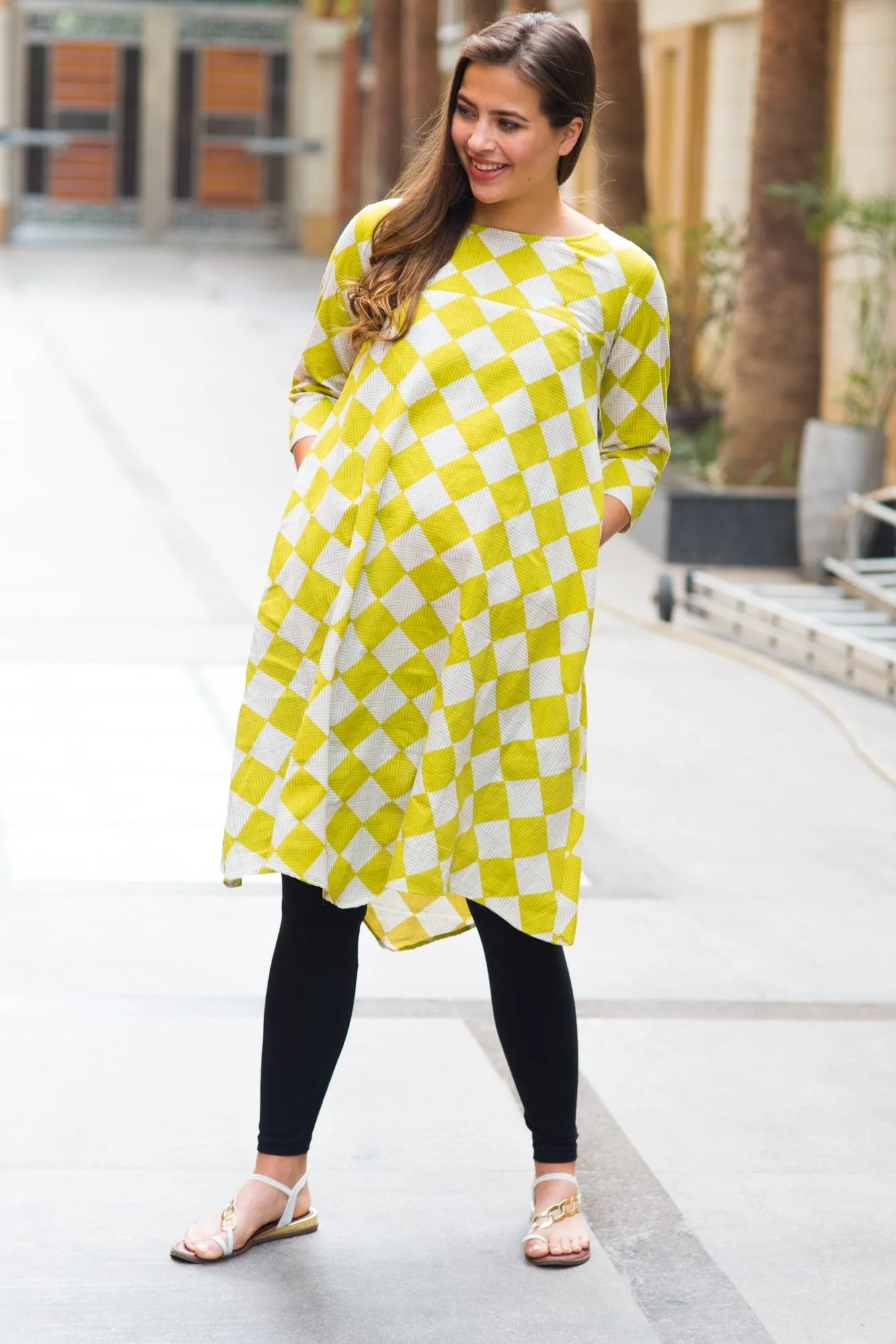 Lemon Maternity & Nursing Dress