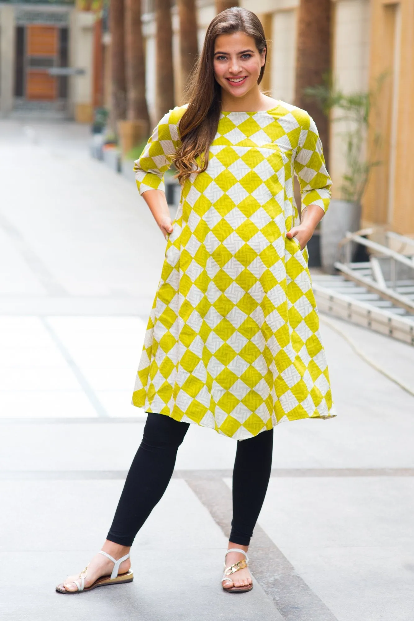 Lemon Maternity & Nursing Dress