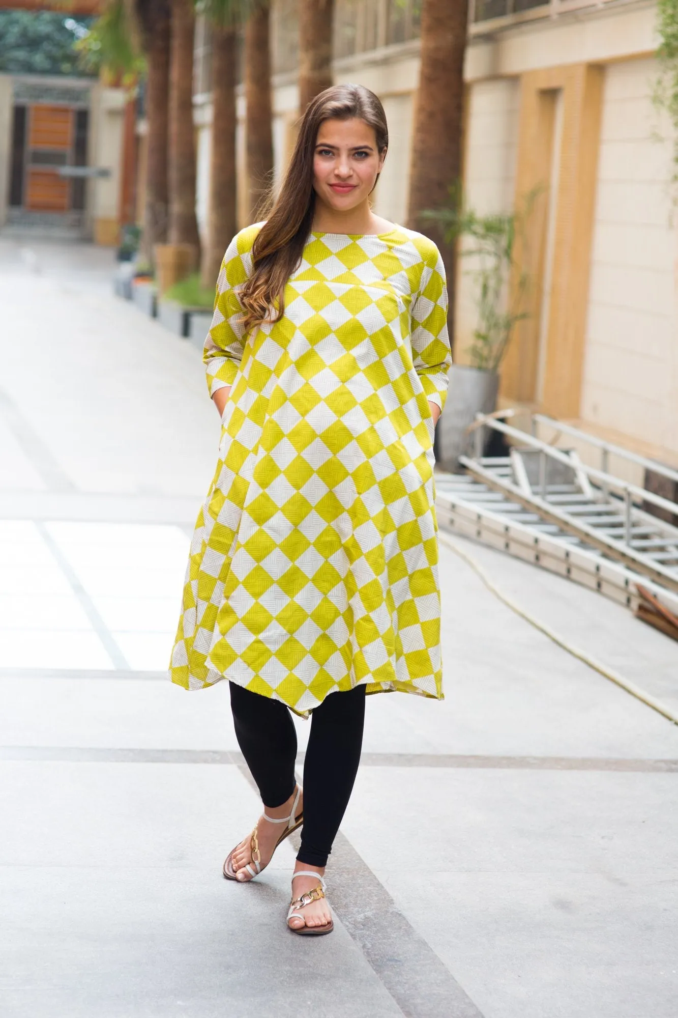 Lemon Maternity & Nursing Dress