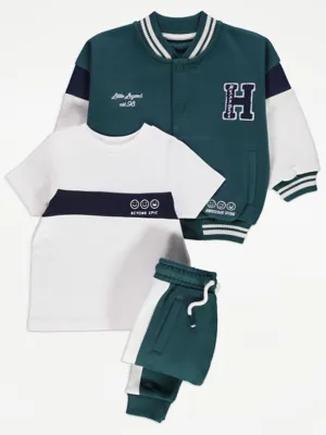 Little Legend Baseball Jacket T-Shirt and Joggers Outfit | Kids | George at ASDA