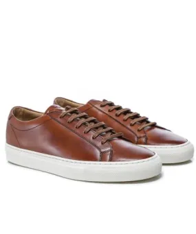 Loake Brown Hand-Painted Leather Sprint Trainers | Jules B