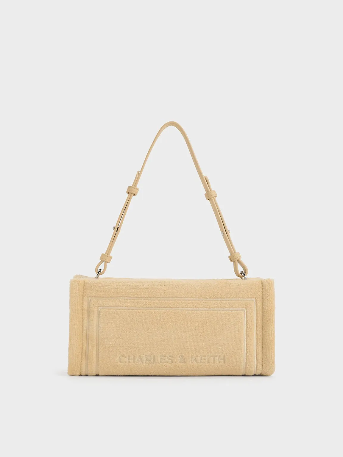 Loey Textured Shoulder Bag - Beige