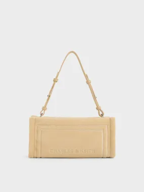 Loey Textured Shoulder Bag - Beige