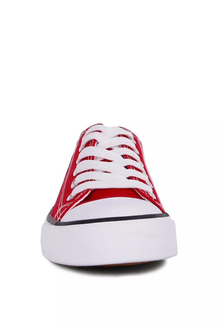 London Rag Red Solid Canvas Sneakers