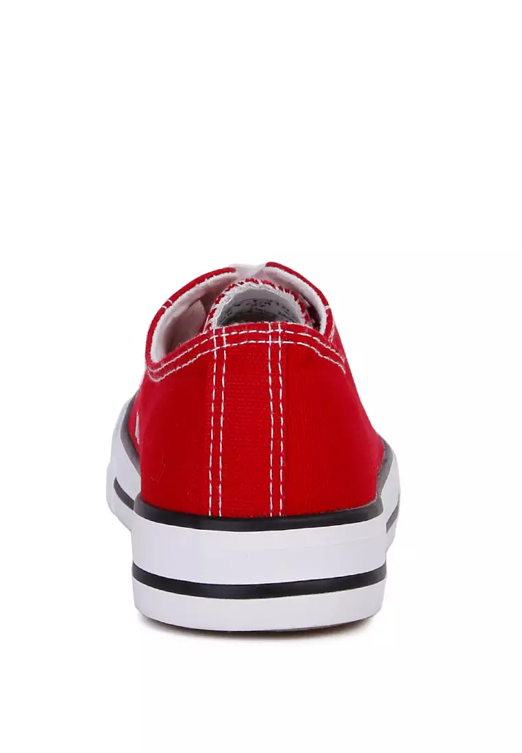 London Rag Red Solid Canvas Sneakers