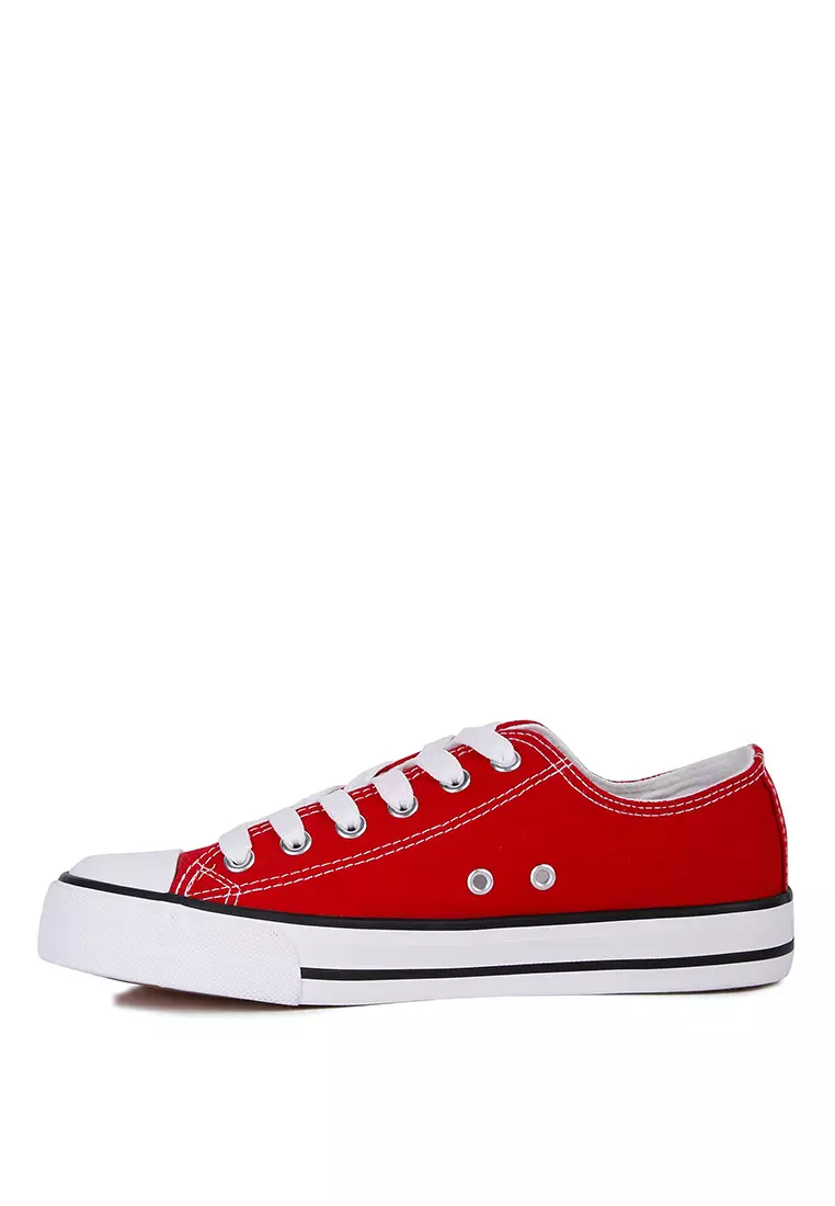 London Rag Red Solid Canvas Sneakers