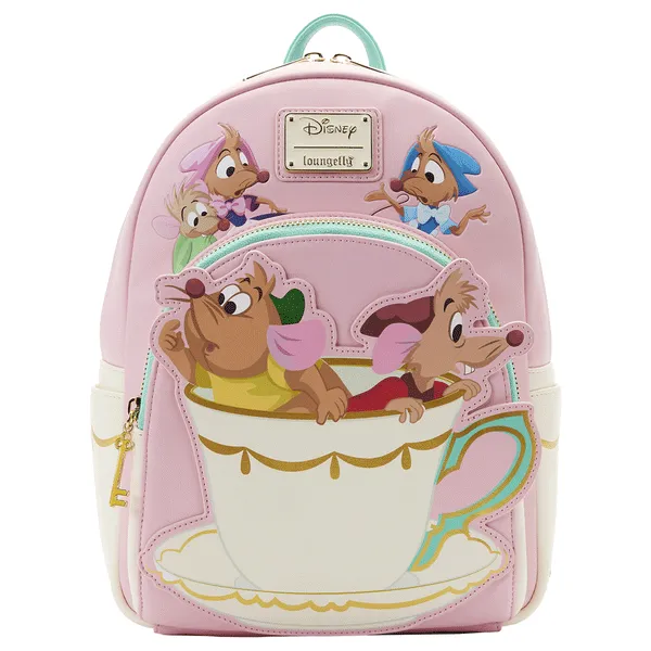 Loungefly x Disney Cinderella Gus and Jaq Teacup Mini Backpack