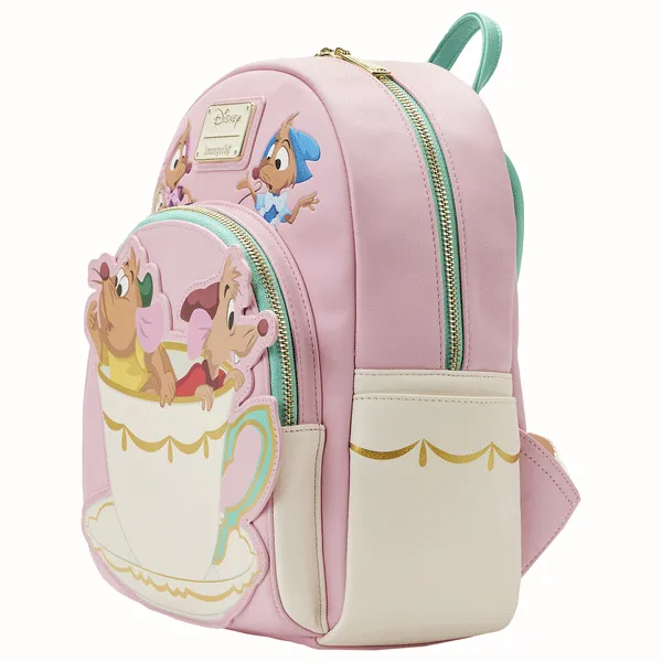 Loungefly x Disney Cinderella Gus and Jaq Teacup Mini Backpack