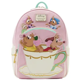 Loungefly x Disney Cinderella Gus and Jaq Teacup Mini Backpack