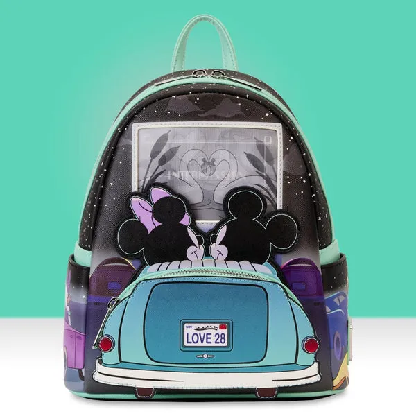 Loungefly X Disney Mickey And Minnie Date Night Drive-In Mini Backpack