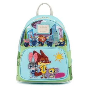 Loungefly x Disney Zootopia Chibi Group Mini Backpack