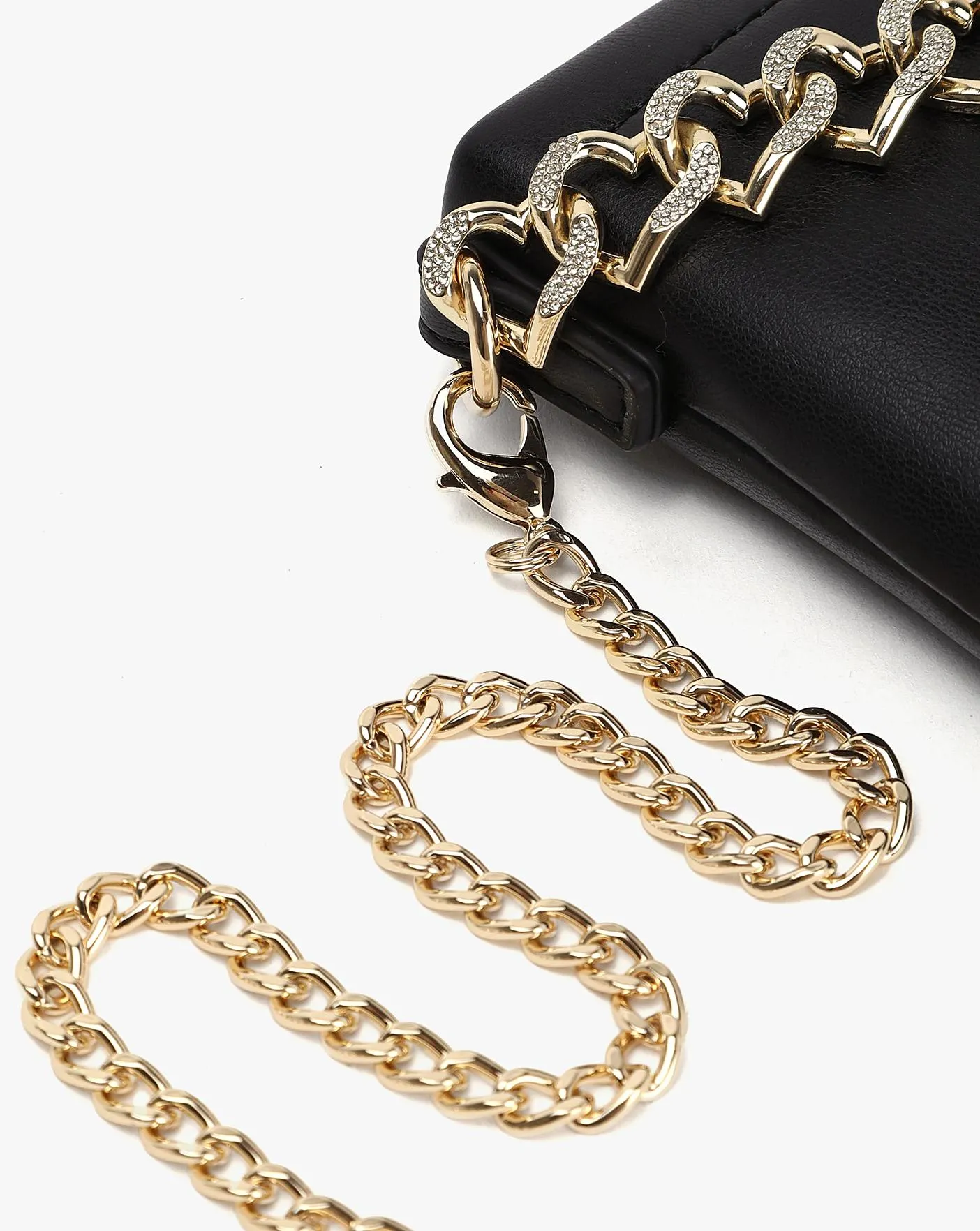 Love Moschino Strass Heart Chain Shoulder Bag