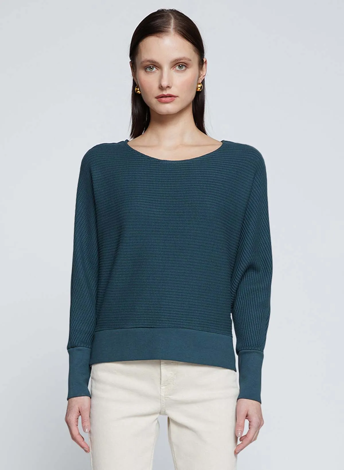 Luxe Thermal Dolman Boatneck - Verde