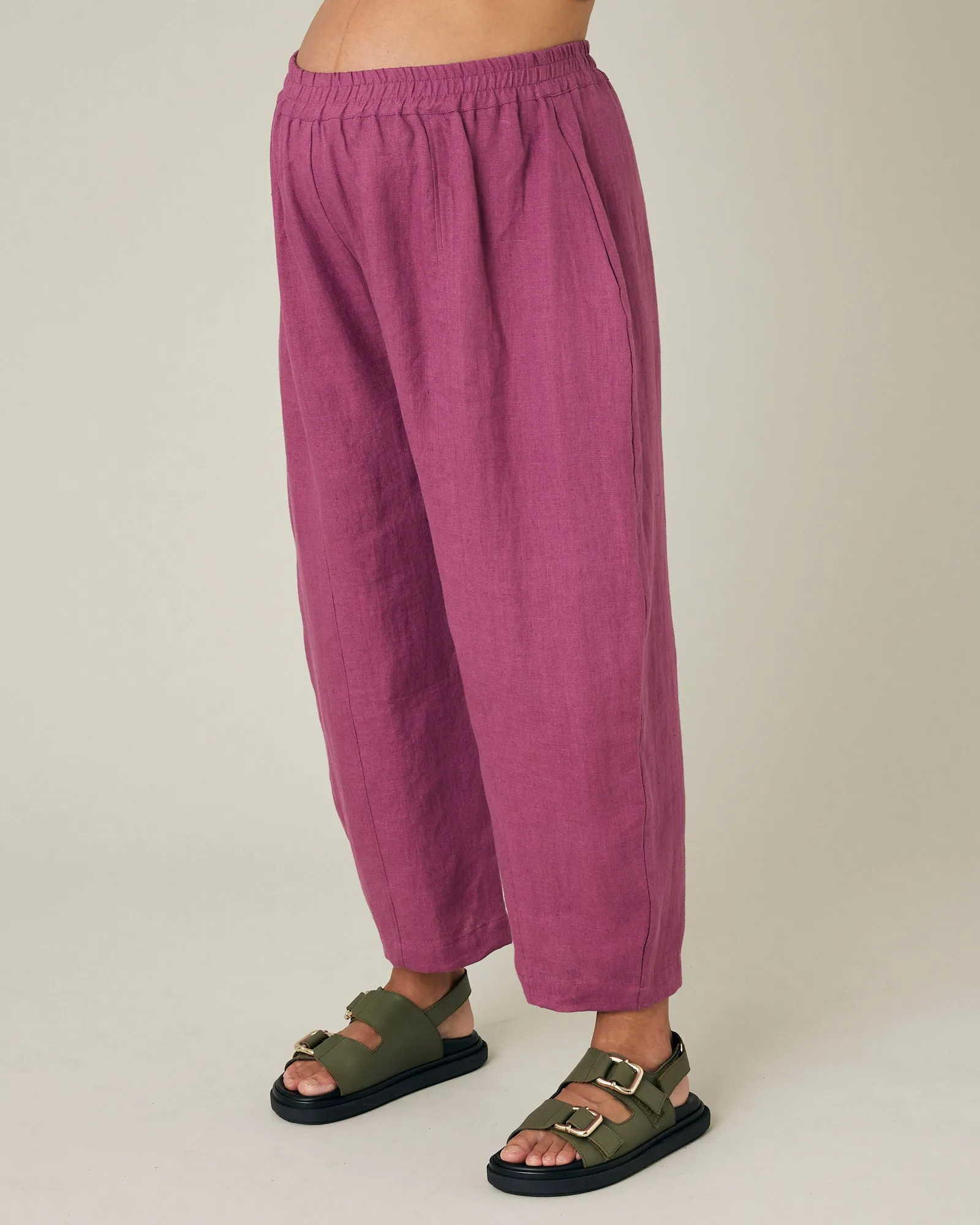 Mabel Dahlia Pink Linen Trousers