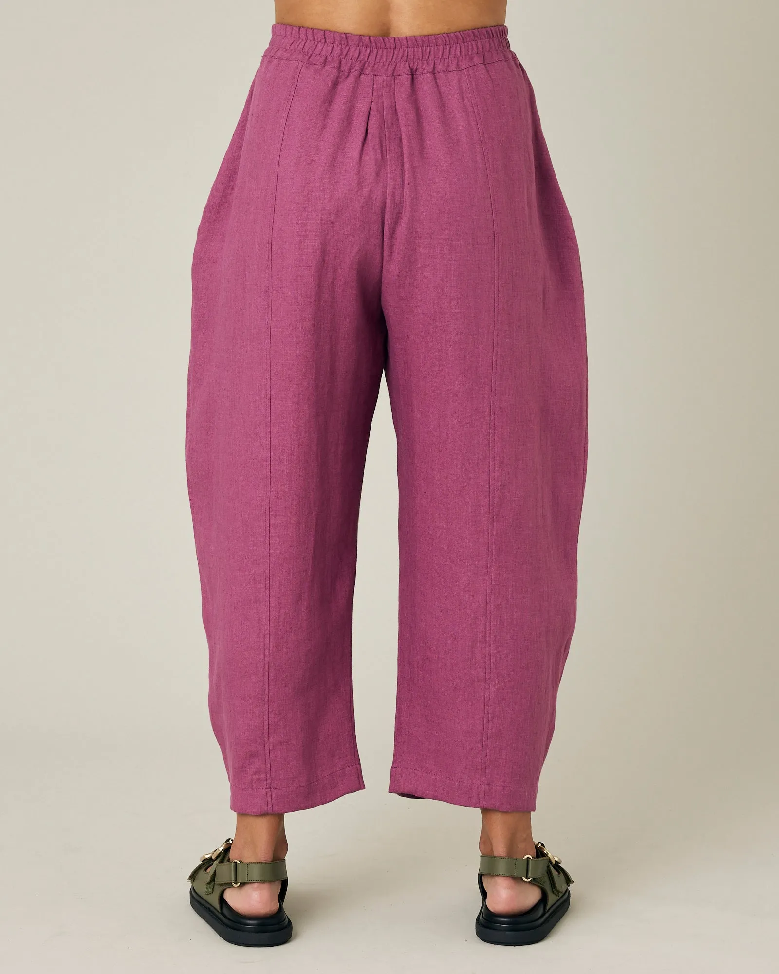 Mabel Dahlia Pink Linen Trousers