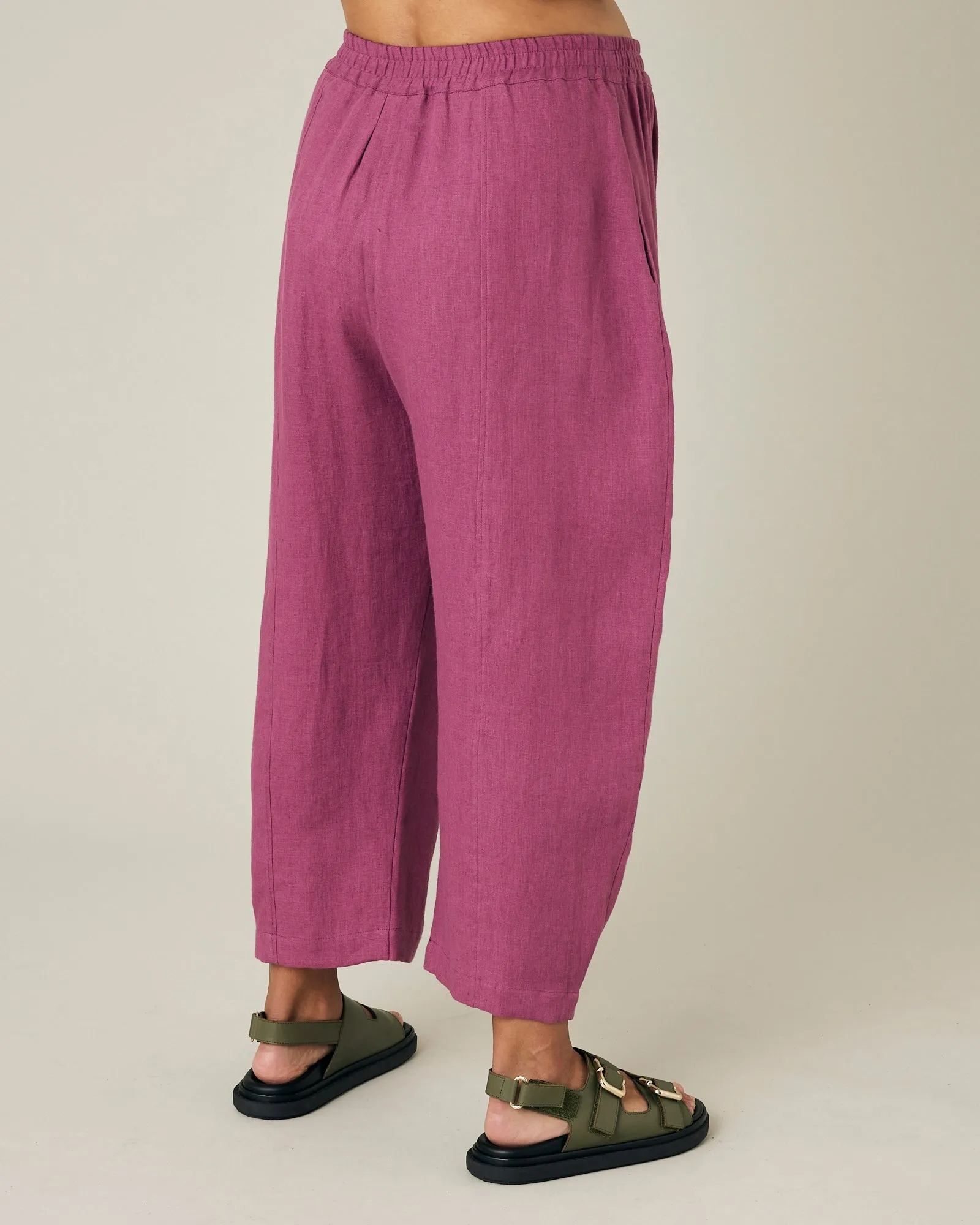 Mabel Dahlia Pink Linen Trousers