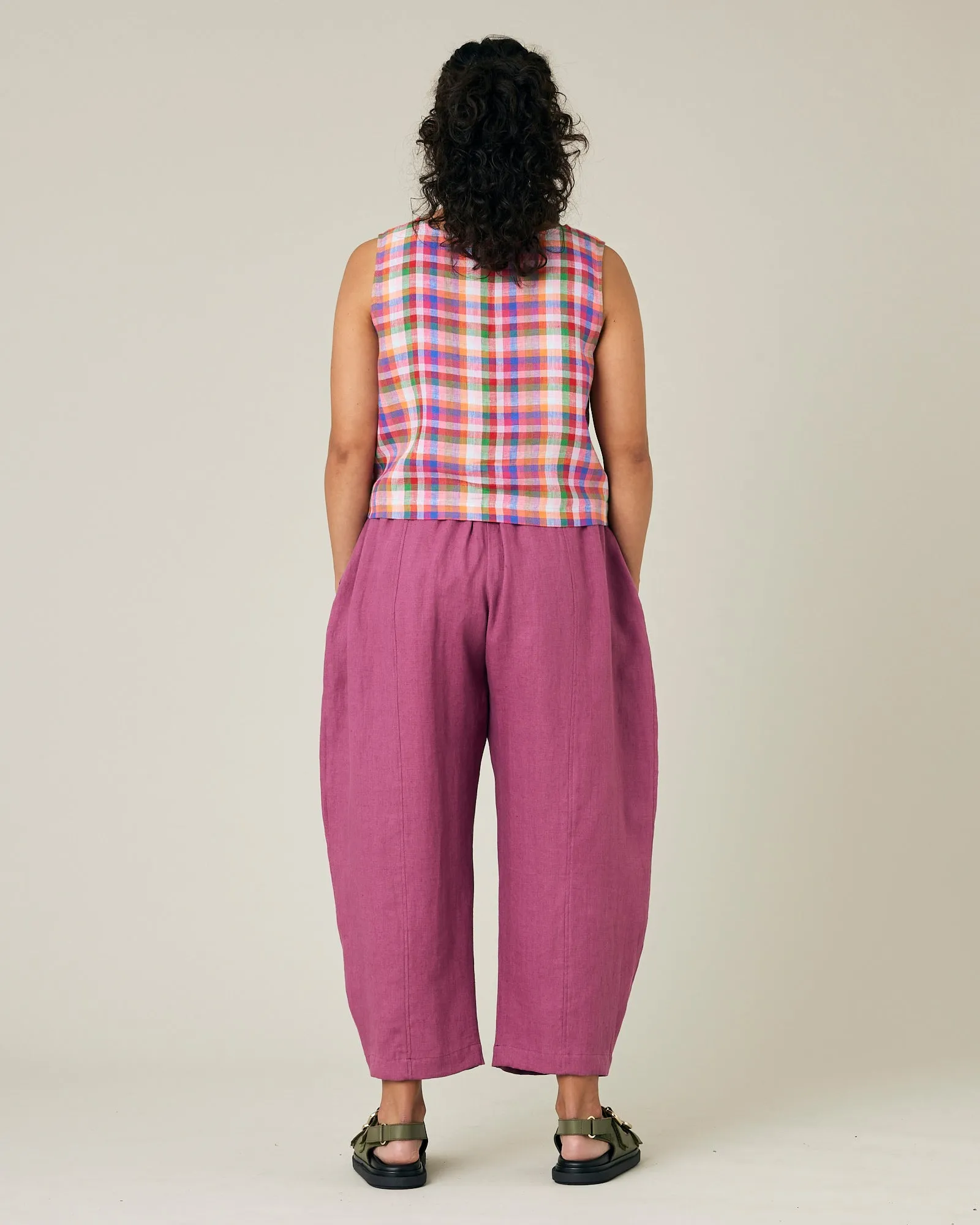 Mabel Dahlia Pink Linen Trousers