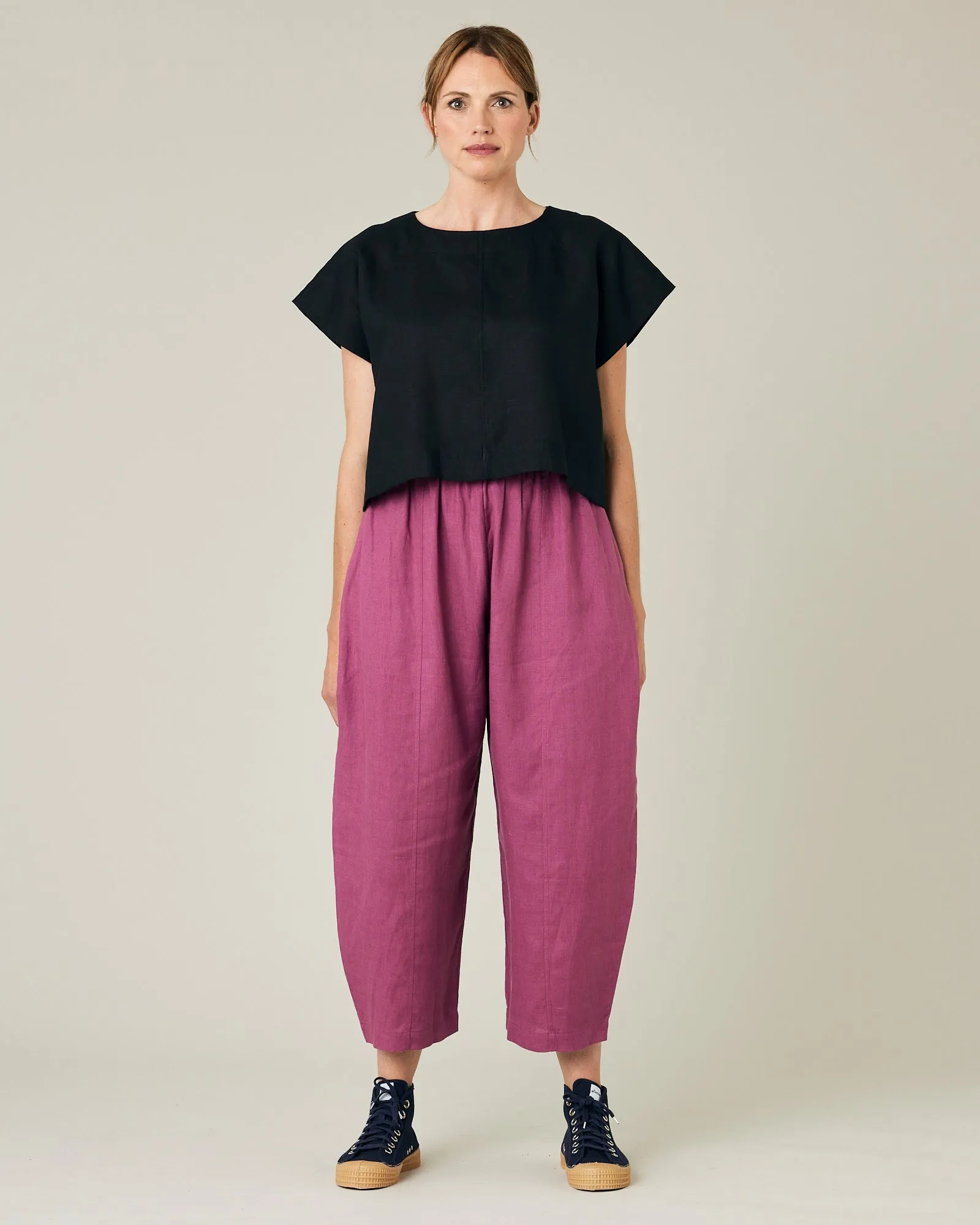 Mabel Dahlia Pink Linen Trousers