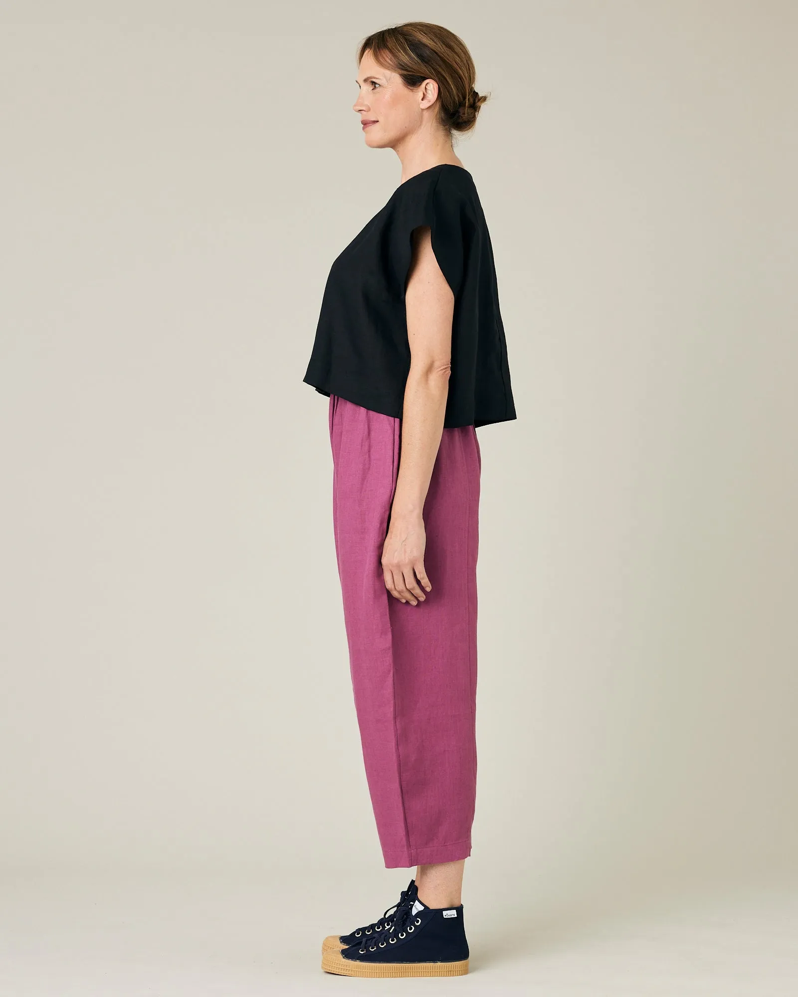 Mabel Dahlia Pink Linen Trousers