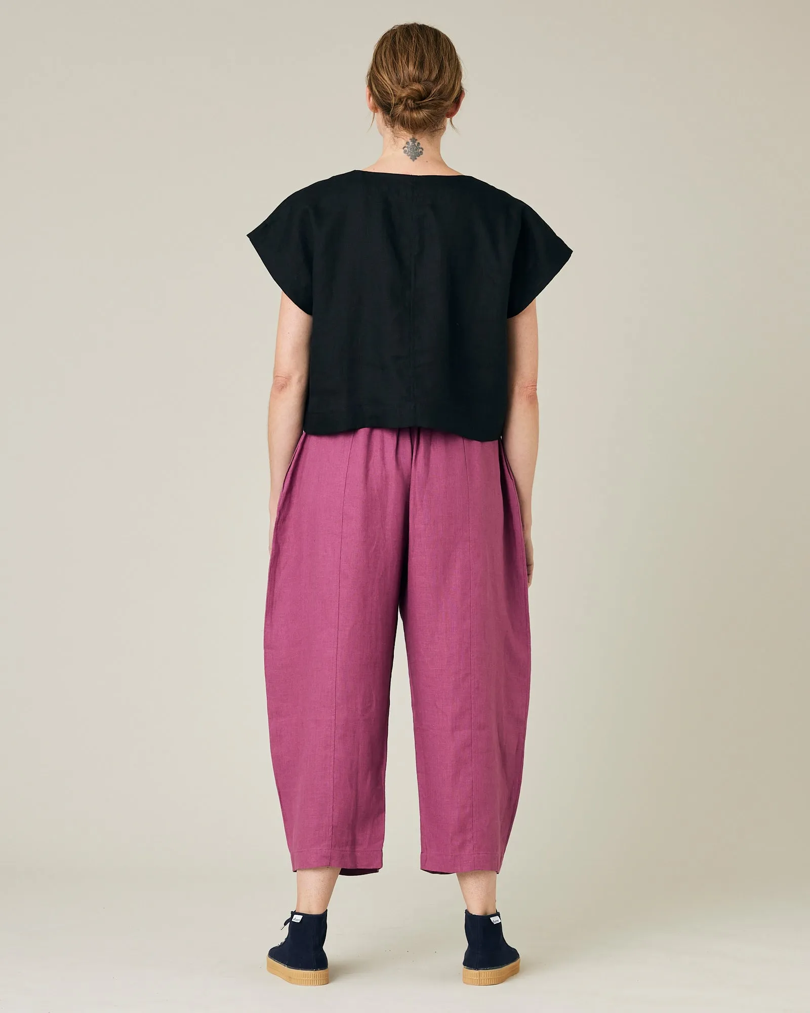 Mabel Dahlia Pink Linen Trousers