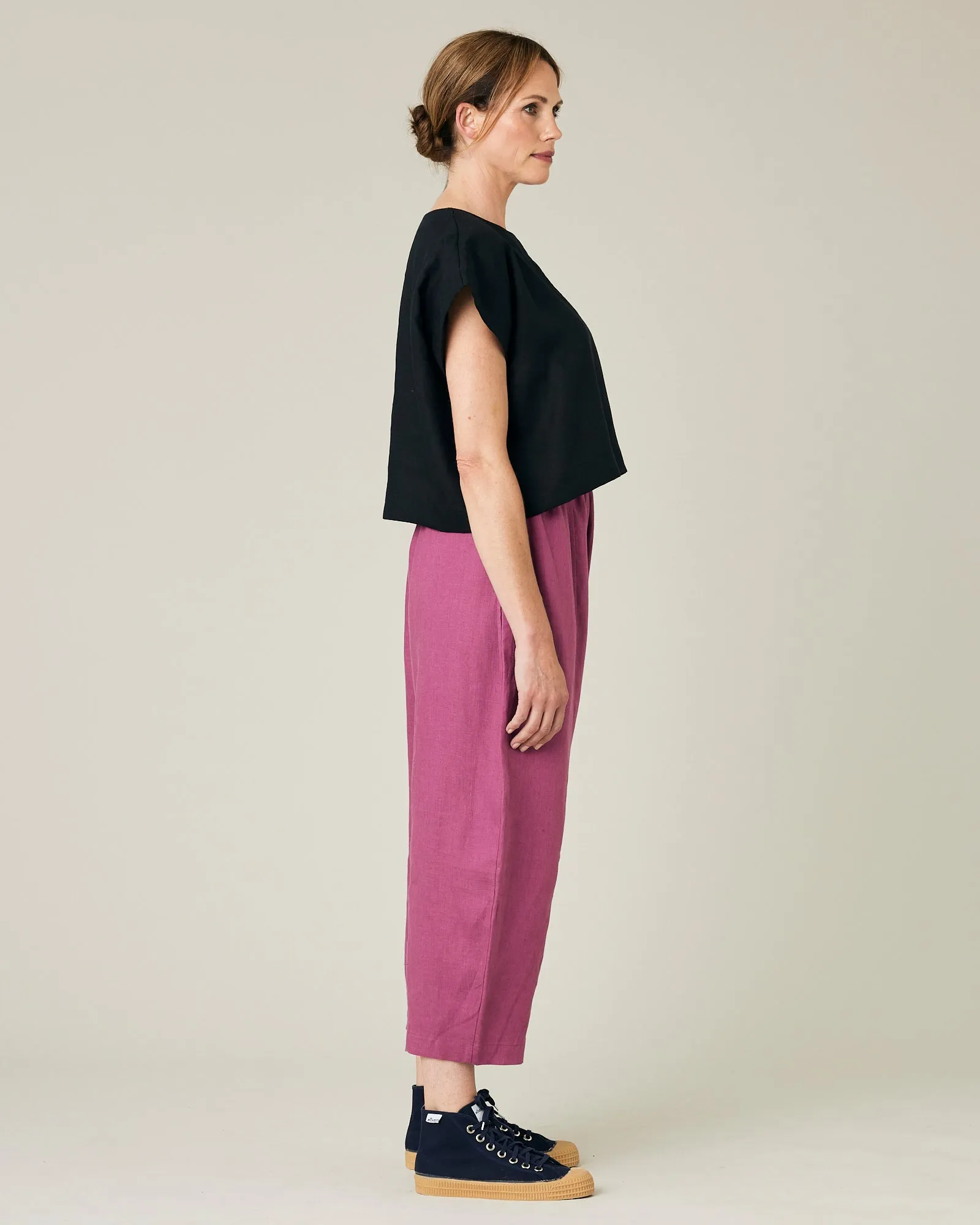 Mabel Dahlia Pink Linen Trousers