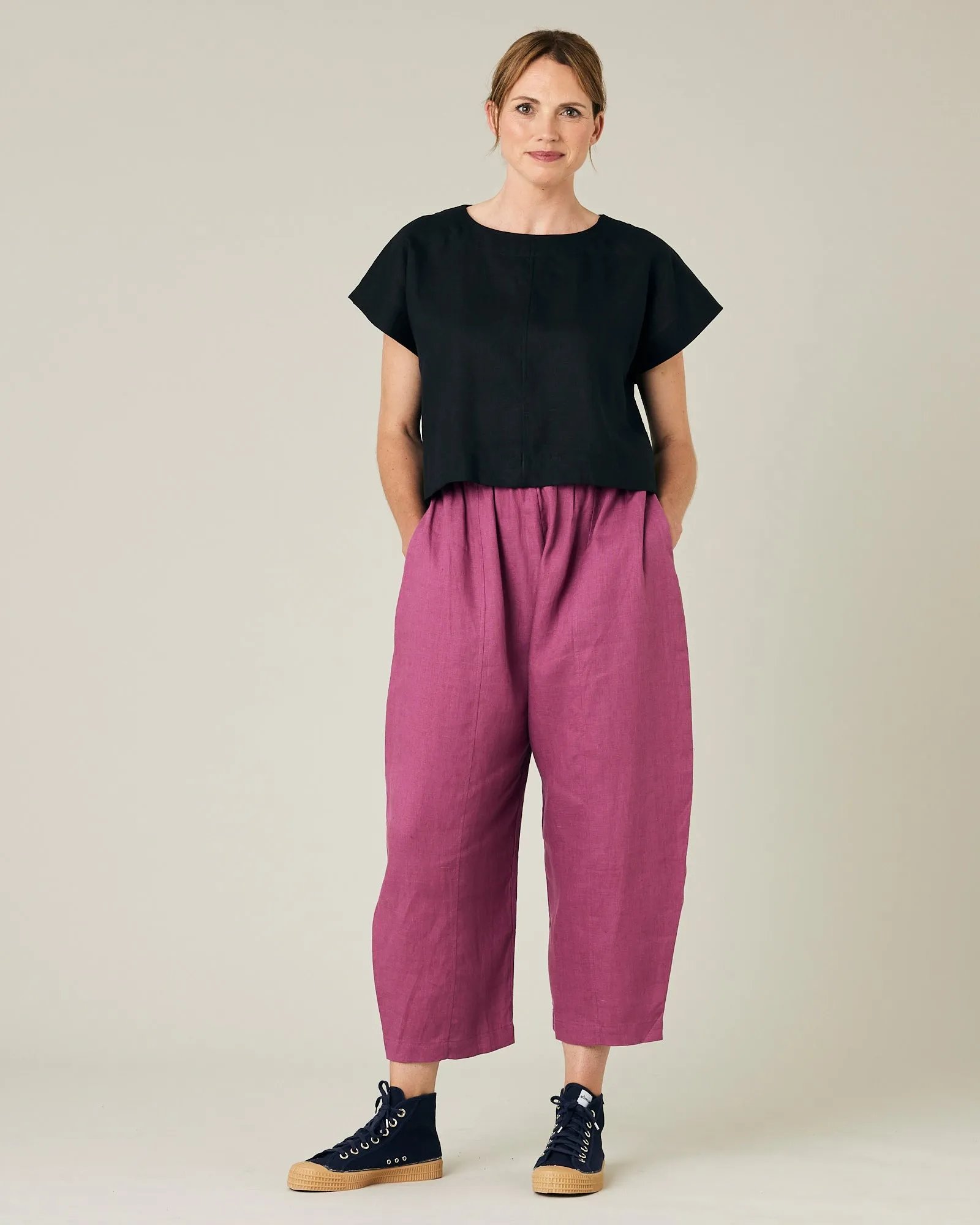 Mabel Dahlia Pink Linen Trousers