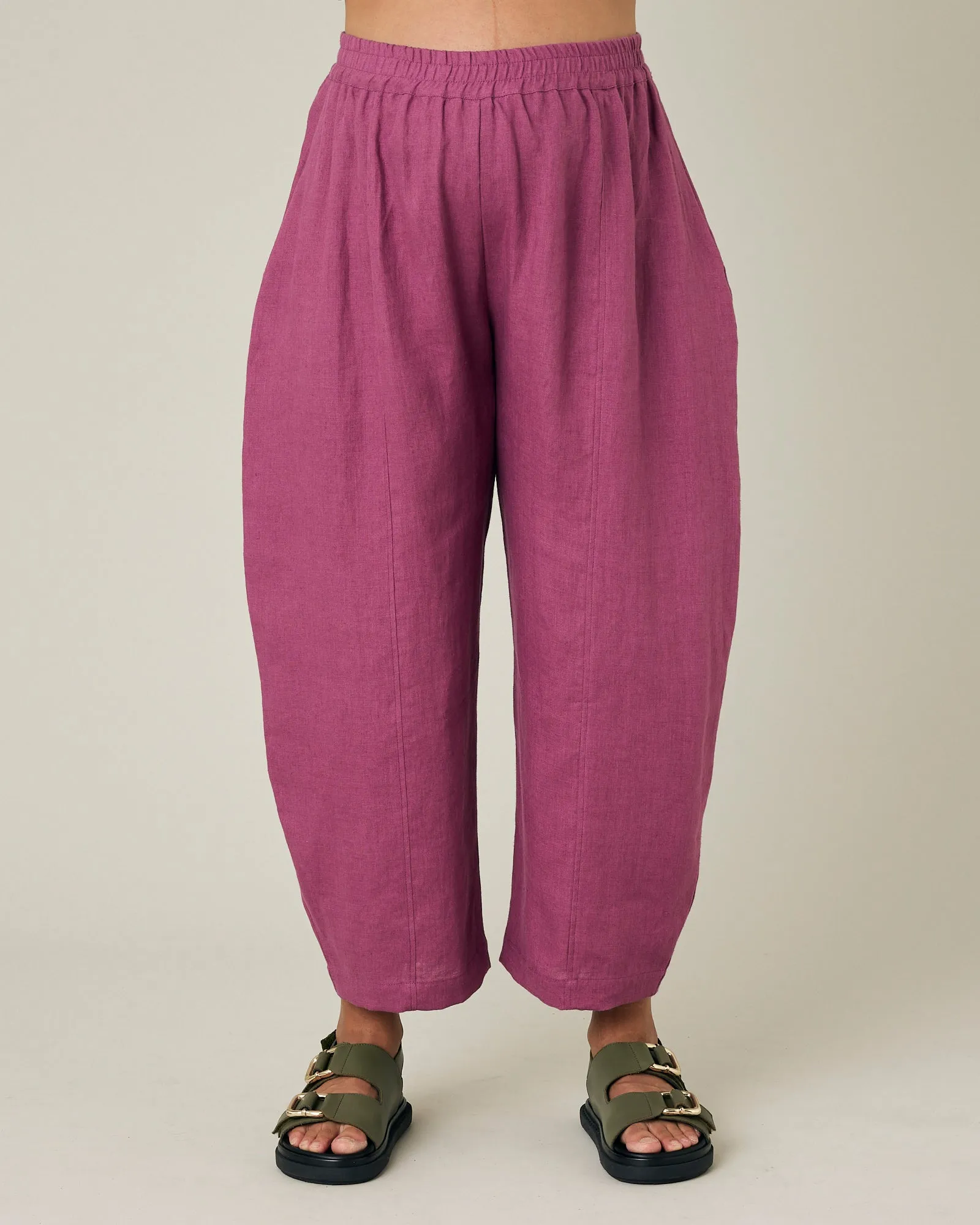 Mabel Dahlia Pink Linen Trousers