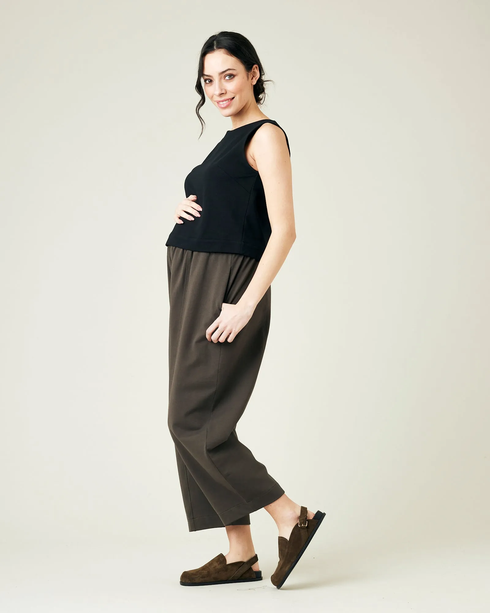 Mabel Espresso Jersey Trousers