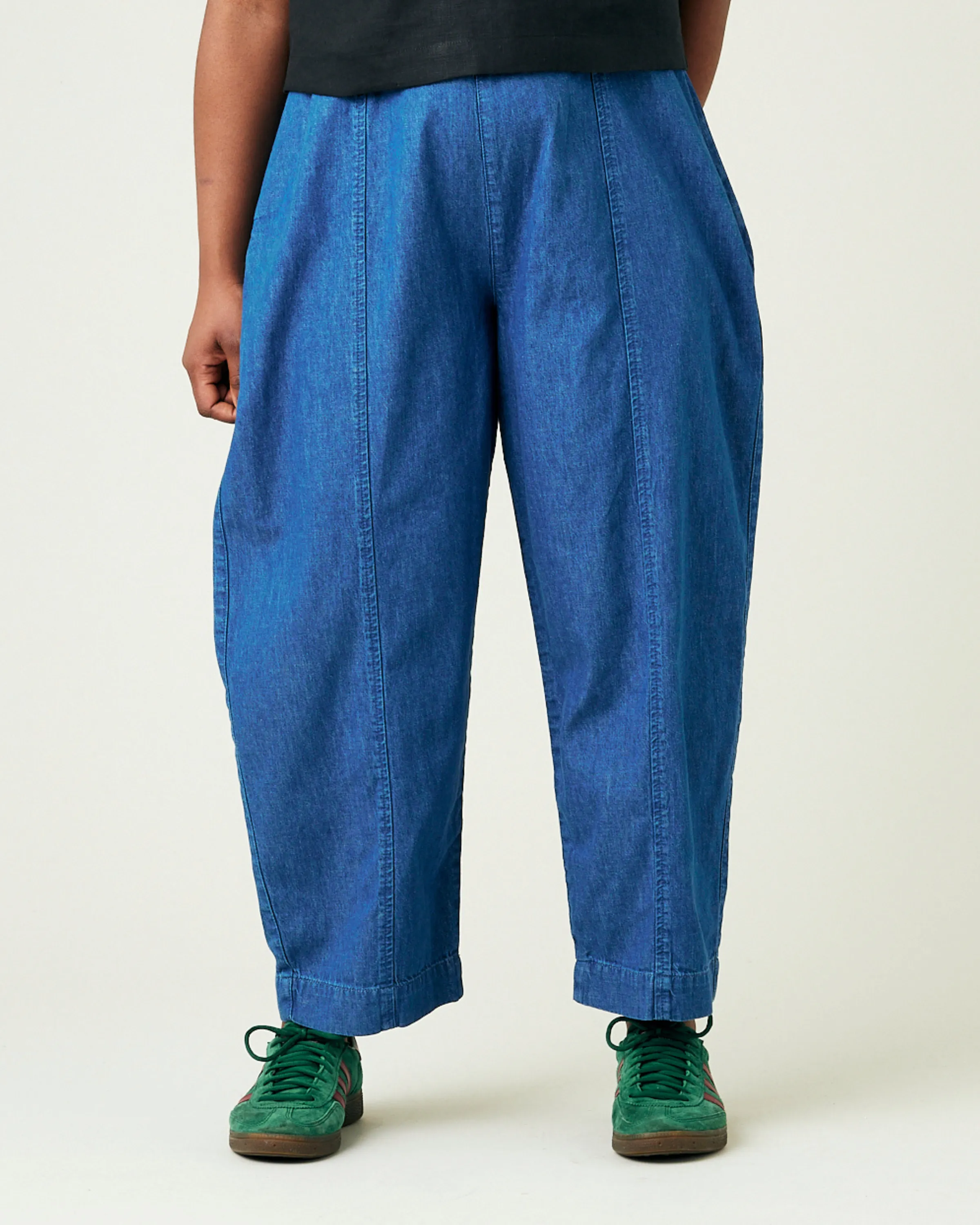 Mabel Mid Wash Denim Chambray Trousers