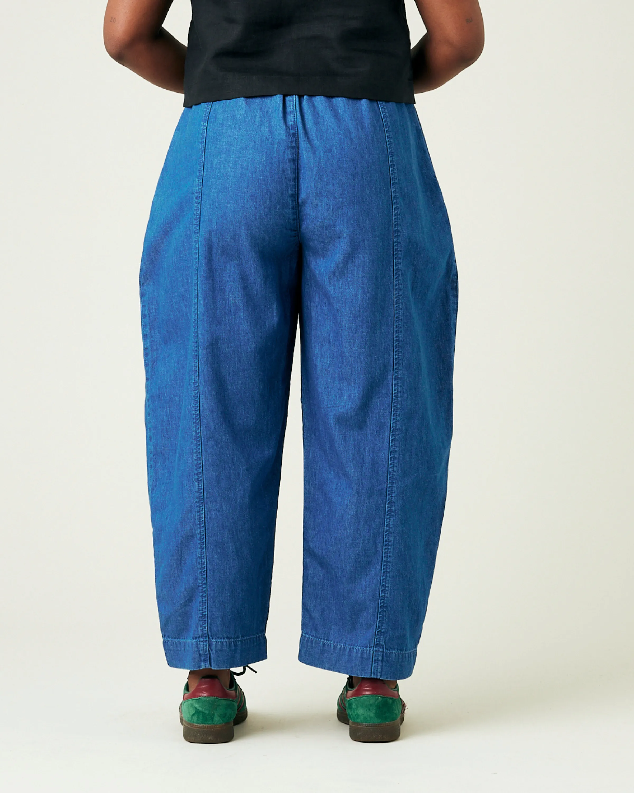 Mabel Mid Wash Denim Chambray Trousers