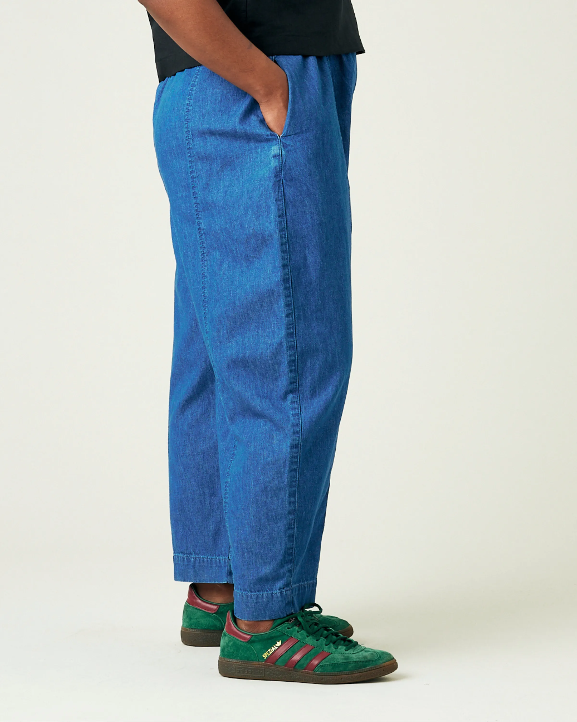 Mabel Mid Wash Denim Chambray Trousers