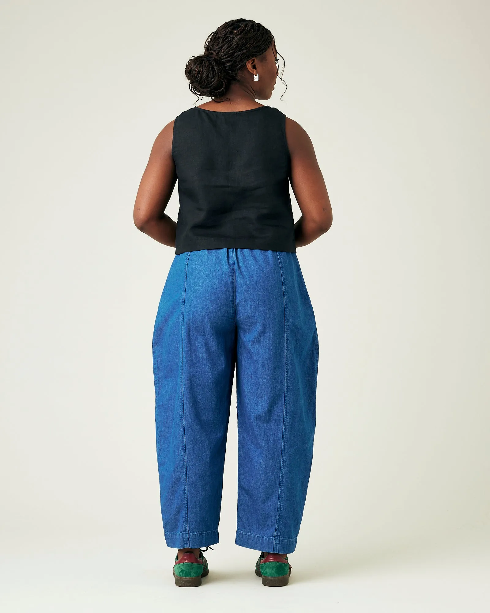 Mabel Mid Wash Denim Chambray Trousers