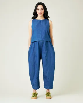 Mabel Mid Wash Denim Chambray Trousers